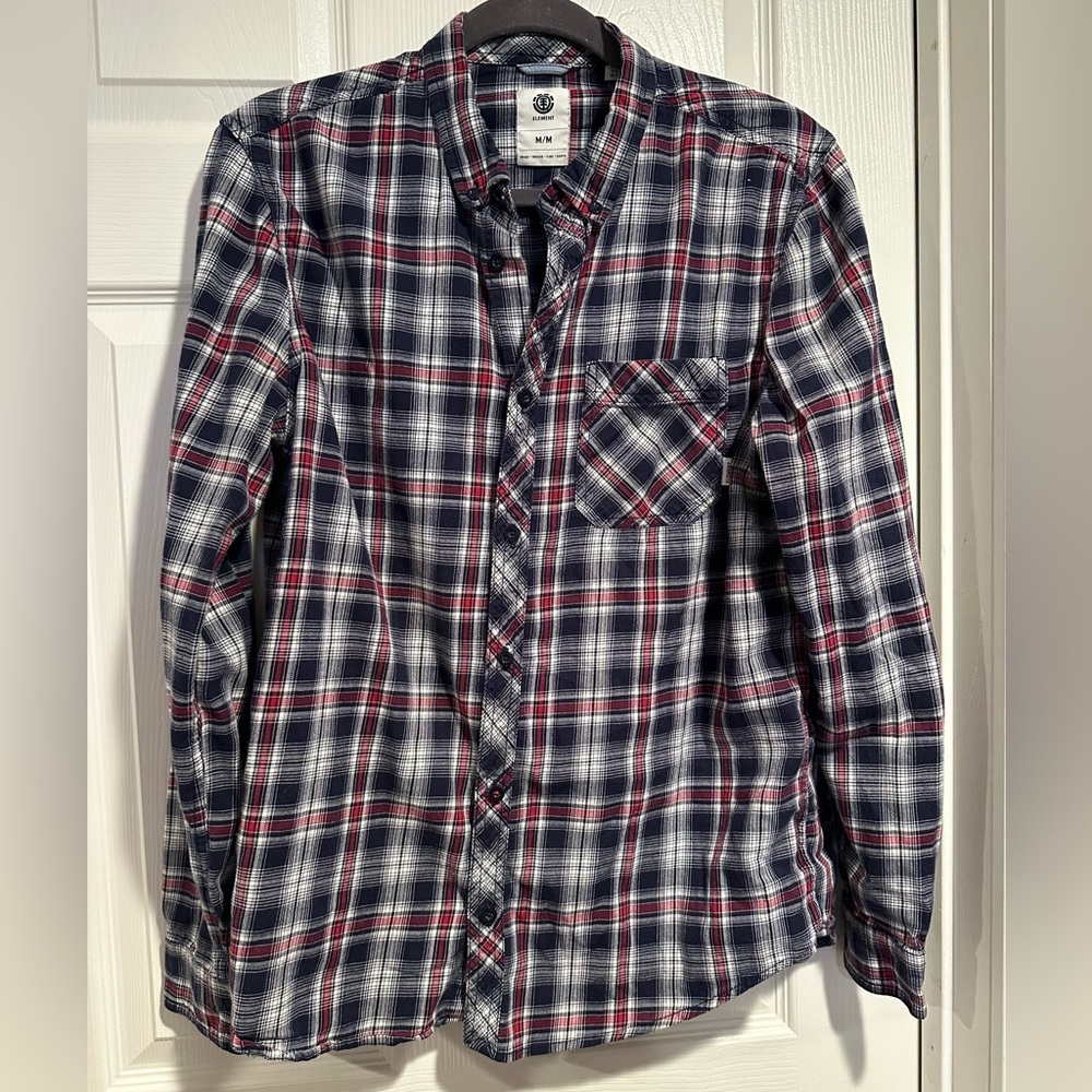 Element • men’s medium plaid cotton blend shirt